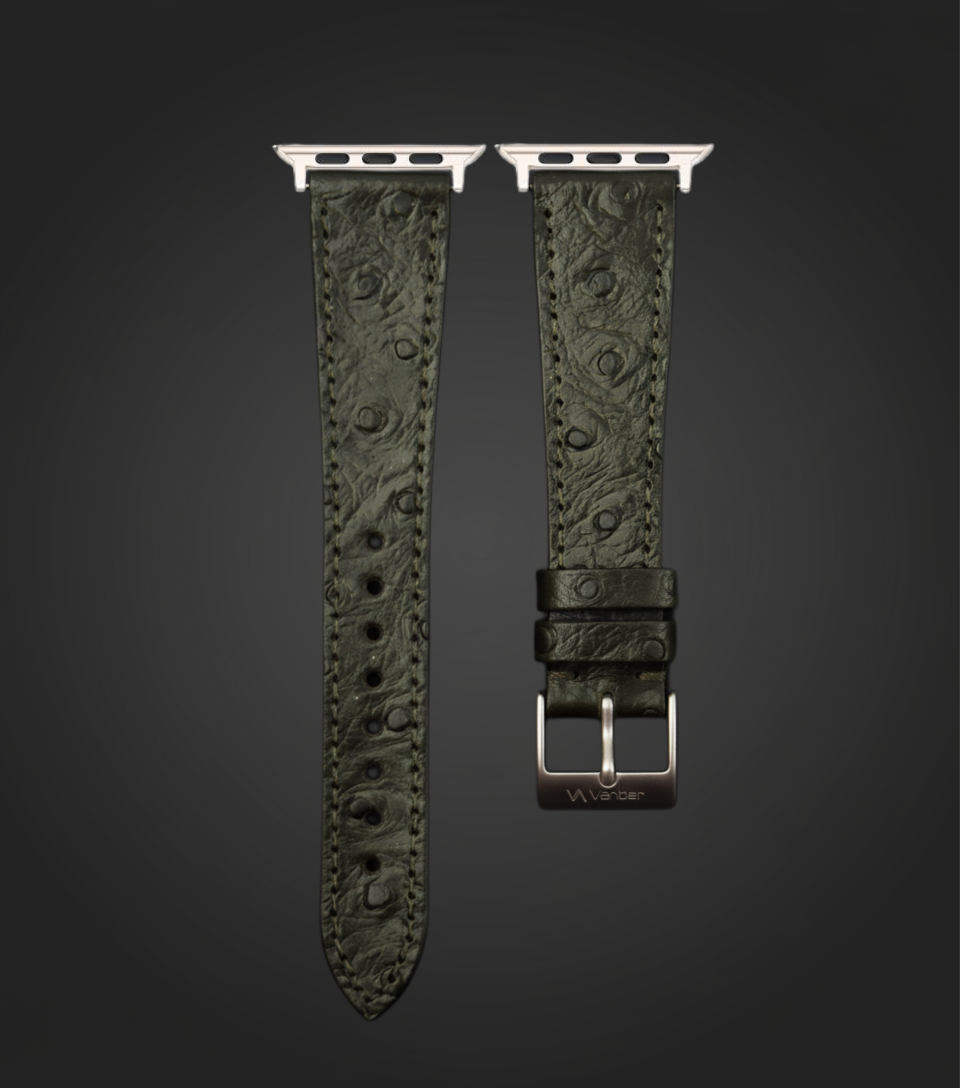 Forest Green Ostrich Leather Strap