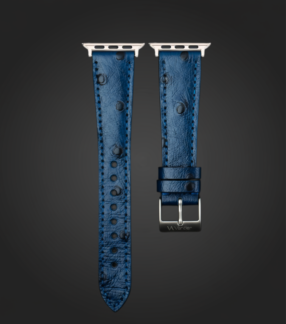 Midnight Blue Ostrich Leather Strap