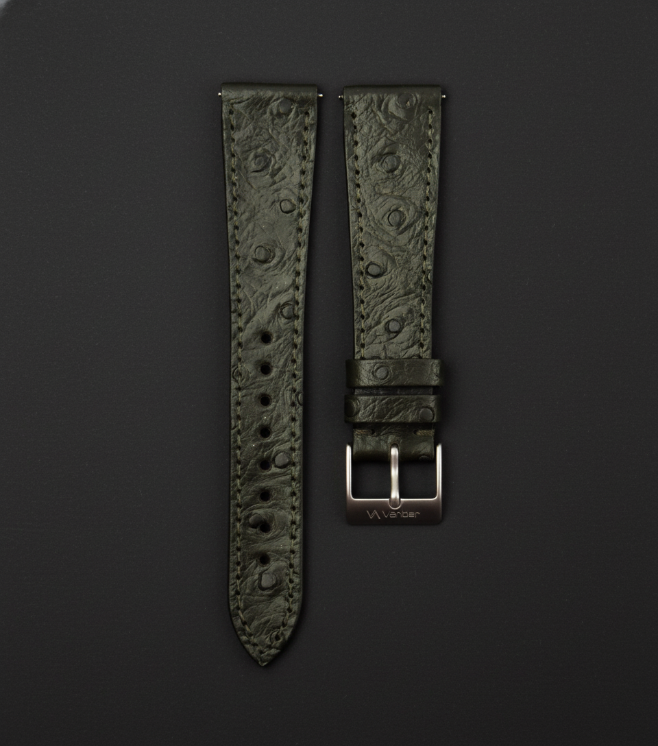 Forest Green Ostrich Leather Strap