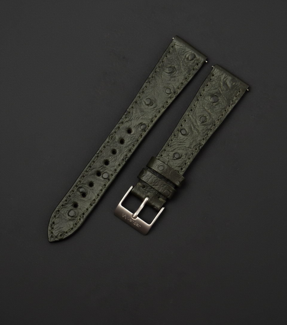 Forest Green Ostrich Leather Strap