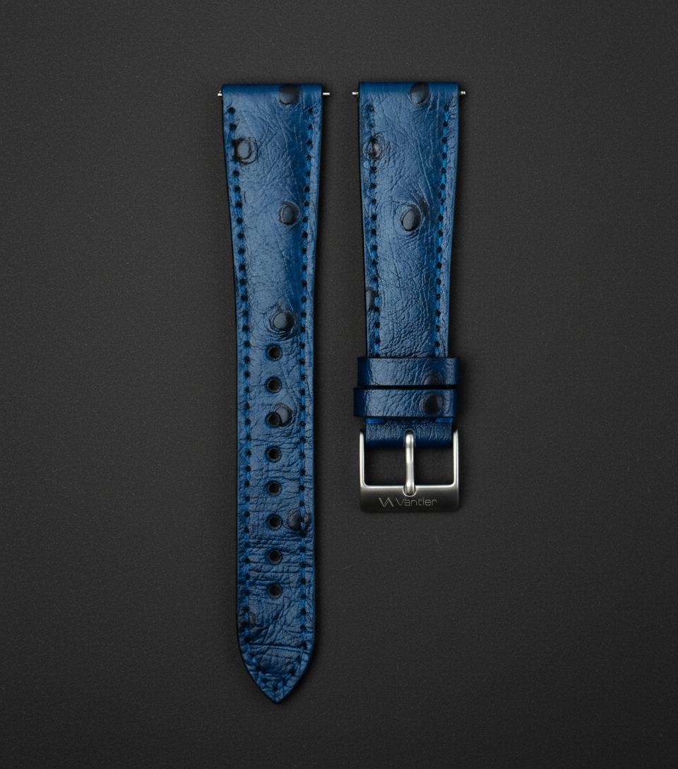 Midnight Blue Ostrich Leather Strap