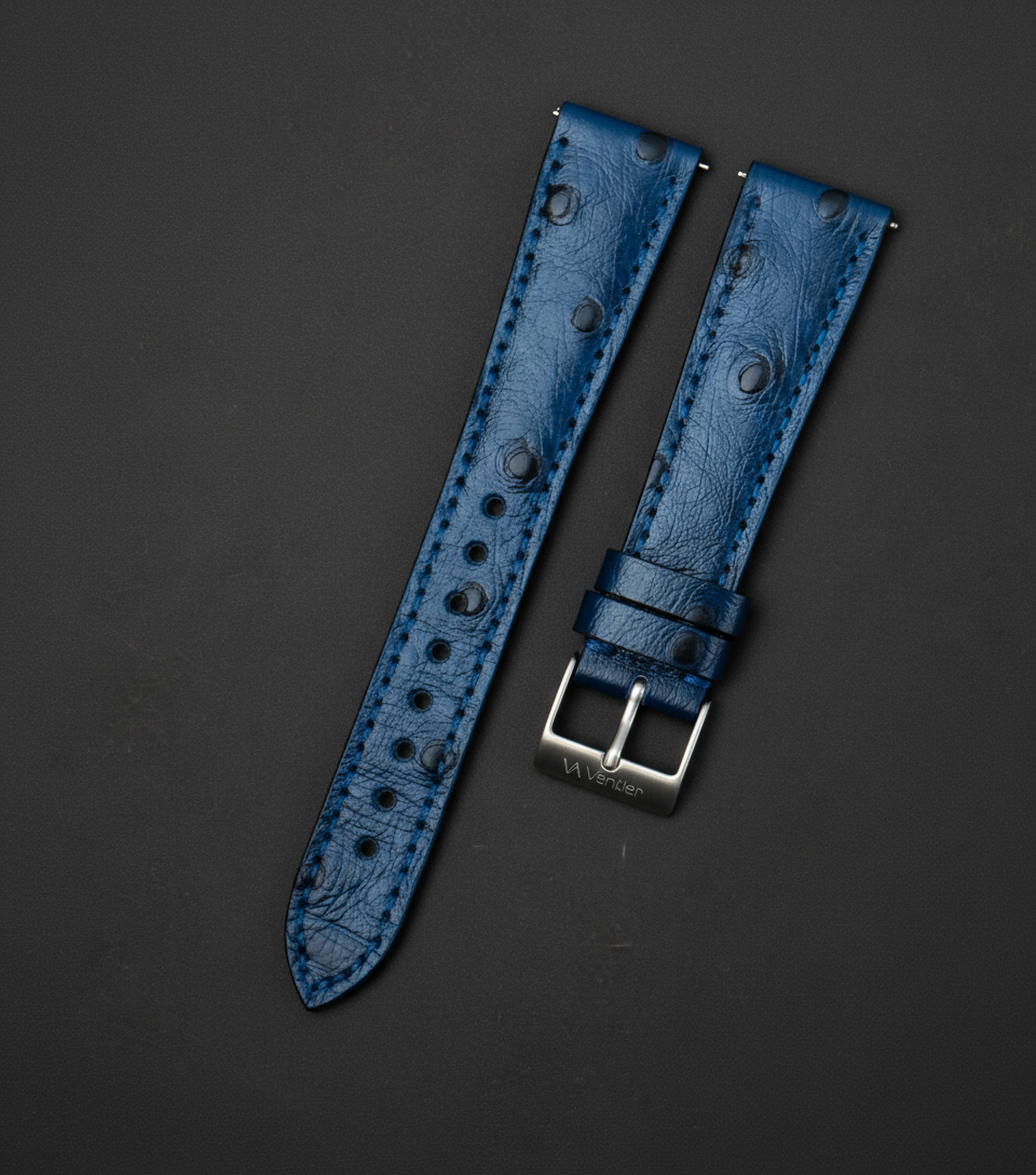 Midnight Blue Ostrich Leather Strap