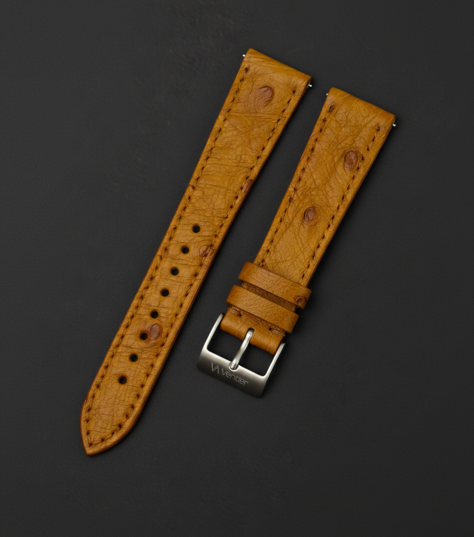 Golden Tan Original Ostrich Leather Strap