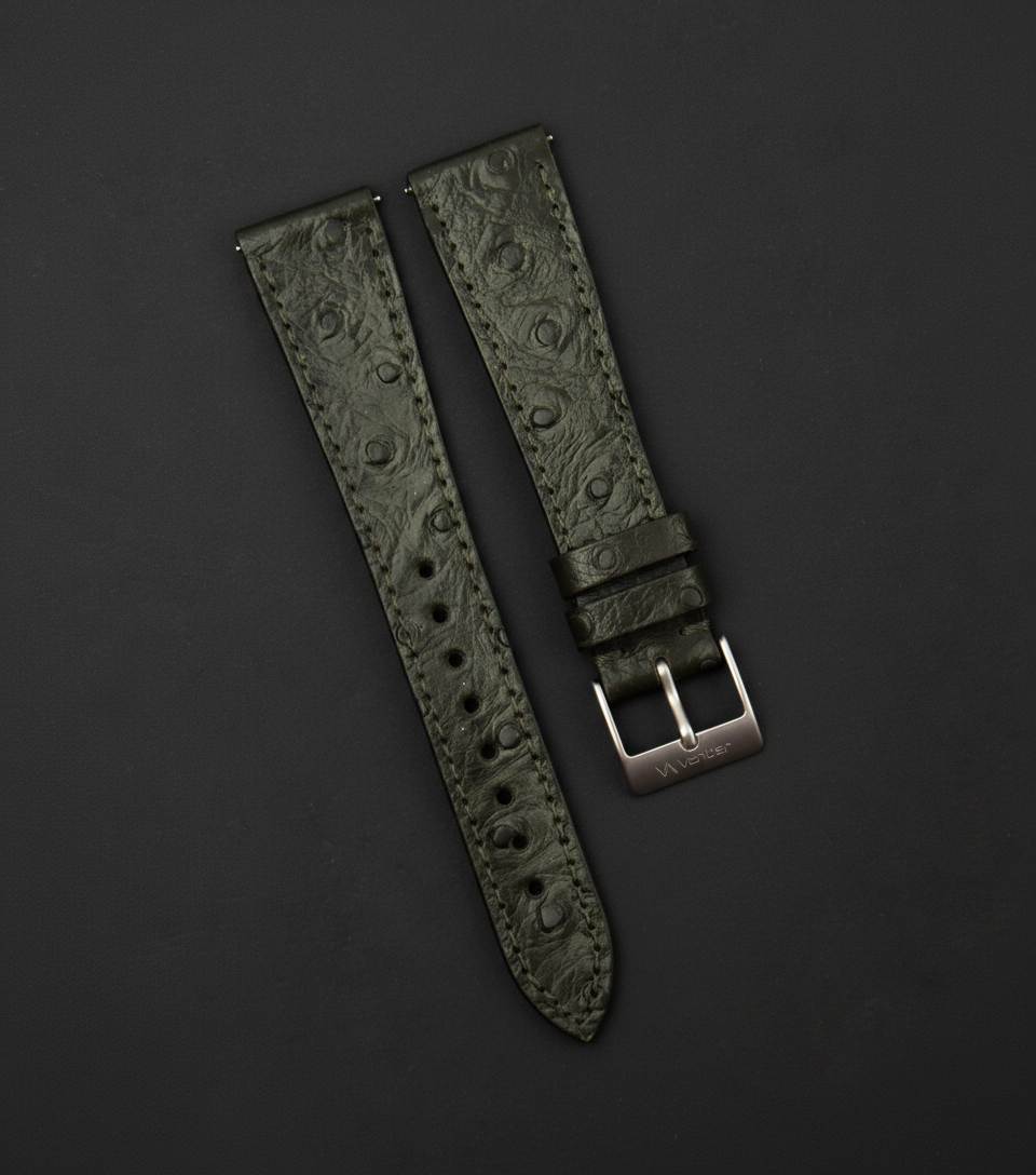 Forest Green Ostrich Leather Strap