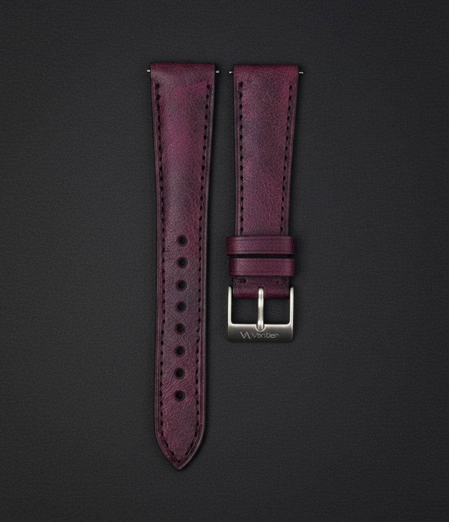 Noir Bordeaux – Waxed Burgundy Strap