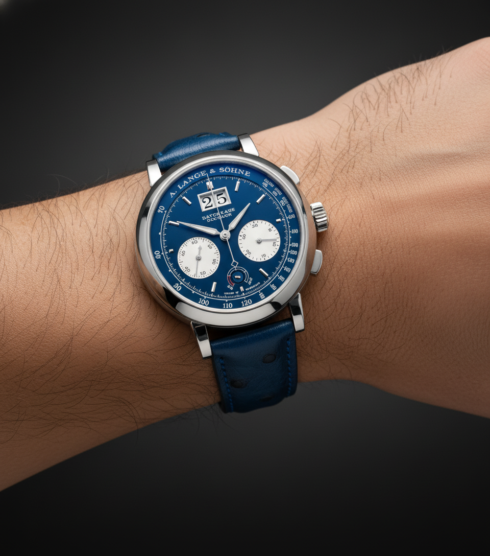 Midnight Blue Ostrich Leather Strap